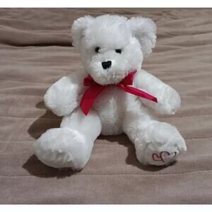 Anico International white 9" plush bear-Ships Same Business Day!